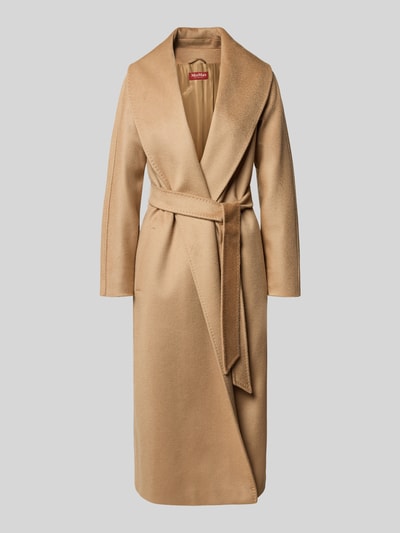 Max Mara Studio Regular fit wollen mantel van een mix van kasjmier en alpaca, model 'SPIGA' Camel - 2