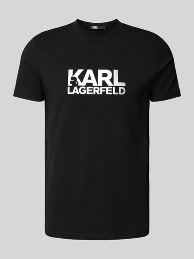 Karl Lagerfeld T-shirt z nadrukiem z logo Srebrny 2