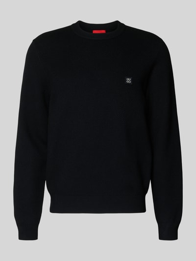 HUGO Regular Fit Pullover mit Schurwoll-Anteil Modell 'SETAL' Black 2