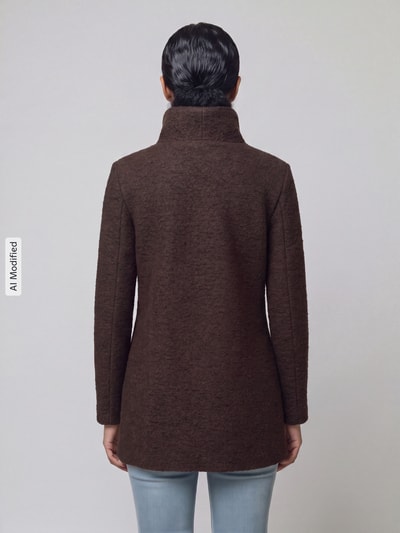ONLY Regular Fit Kurzmantel mit Woll-Anteil Modell 'NEWSOPHIA' Schoko Melange 5
