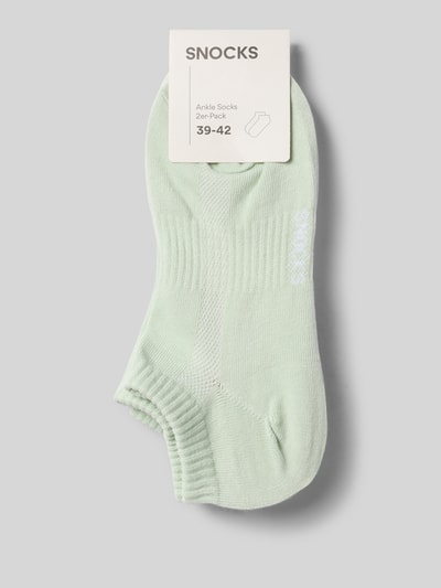 Produktfoto, Ankle Socks im 2er-Pack mit gerippten Bündchen von Snocks für Herren, mintgrün, Baumwoll-Mix mit Stretch-Anteil, texturierte Oberfläche.