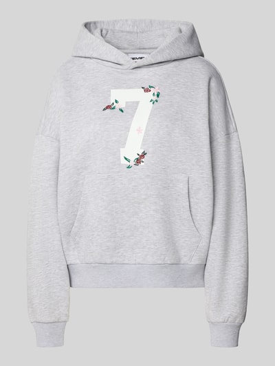 Review Hoodie mit Känguru-Tasche Hellgrau Melange 2