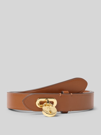 Lauren Ralph Lauren Skórzany pasek z klamrą na pin Koniakowy 1