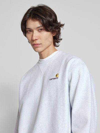 Carhartt Work In Progress Sweatshirt mit Label-Stitching Offwhite Melange 3