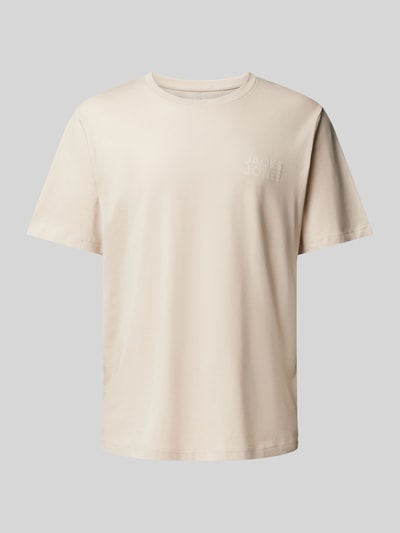 Jack & Jones T-shirt met labelprint, model 'ECORP' Beige - 1