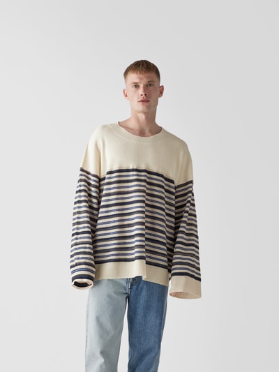 Maison Margiela Pullover mit Streifenmuster Ecru 4