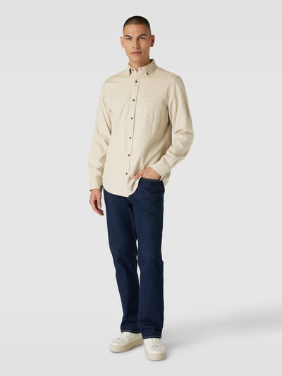 GANT Regular Fit Freizeithemd mit Label-Stitching Modell 'HERRINGBONE' Stein 1