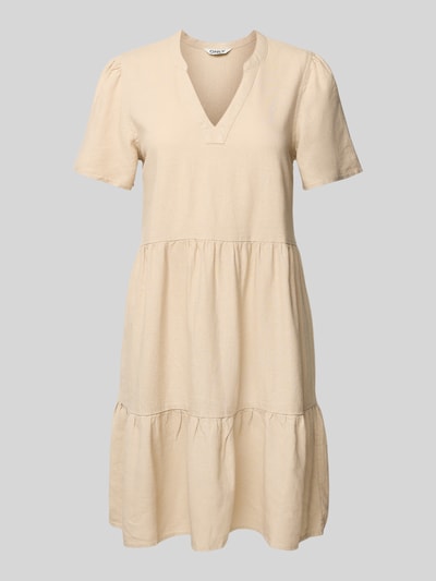 Only Comfort fit vrijetijdsjurk van mix van viscose en linnen, model 'TIRI-CARO' Beige - 2