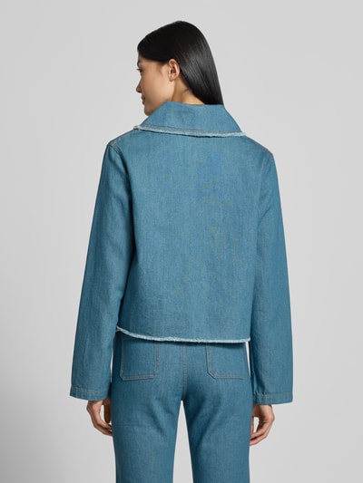 Kenzo Regular Fit Jeansjacke mit Leinen-Anteil Blau 5