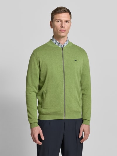 Fynch-Hatton Cardigan met opstaande kraag en ritssluiting Lichtgroen - 4