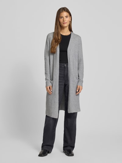 Vero Moda Relaxed fit cardigan met steekzakken, model 'DOFFY' Lichtgrijs gemêleerd - 4