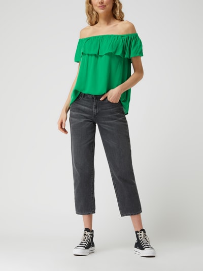 ICHI Off shoulder-blouseshirt van viscose, model 'Marrakech' Groen - 1