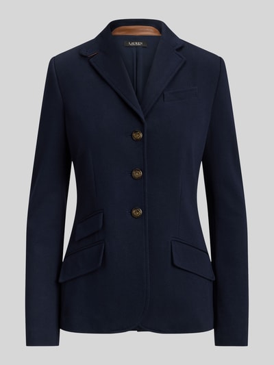Lauren Ralph Lauren Longline Kurzblazer mit Kontrastlederdetails Marine 2