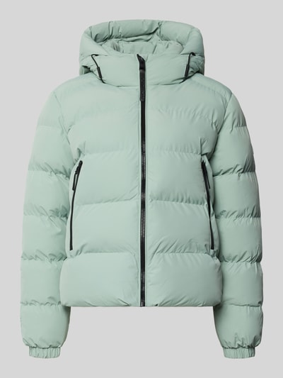 Produktfoto, Regular Fit Jacke in Stepp-Optik von Superdry in Mintgrün mit Kapuze, Reißverschluss und abgesetzten Nähten, Damen Jacke