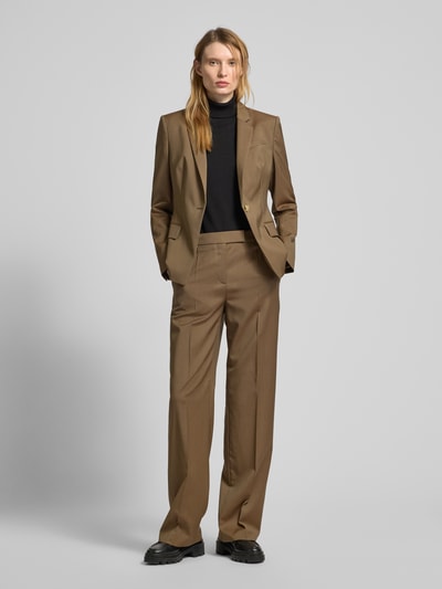 BOSS Straight Fit Stoffhose aus Schurwolle Modell 'Tilda' Cognac 1