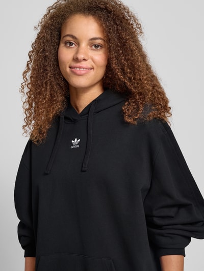 adidas Originals Relaxed Fit Hoodie mit Label-Stitching und Känguru-Tasche Black 3
