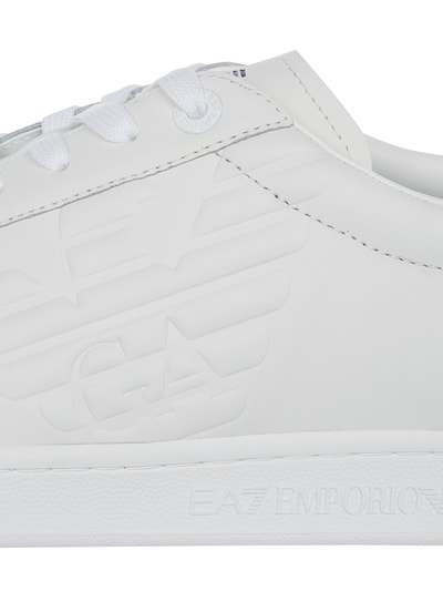 EA7 Emporio Armani Sneakersy „Classic New CC” ze skóry Biały 2