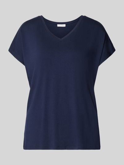 Christian Berg Woman T-Shirt aus Viskose-Elasthan-Mix mit V-Ausschnitt Dunkelblau 1