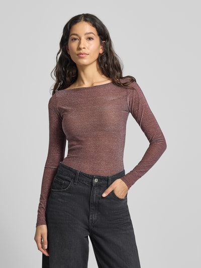 Mango Longsleeve mit U-Boot-Ausschnitt Mittelbraun 4