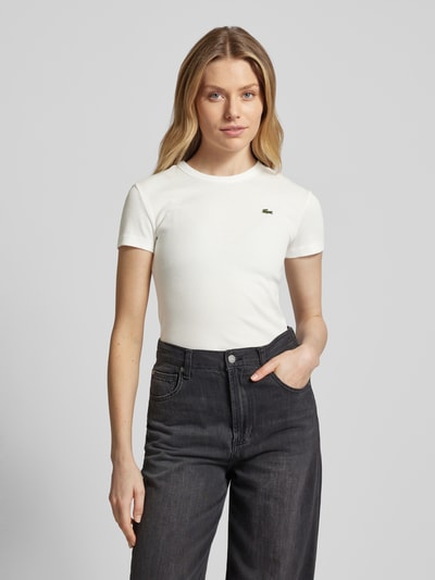 Lacoste Sport Slim fit T-shirt met labelpatch Offwhite - 4