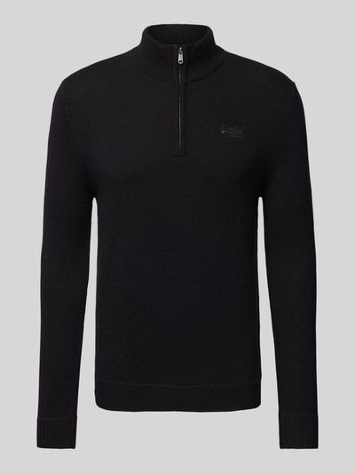 Superdry Gebreide pullover met opstaande kraag Zwart - 2