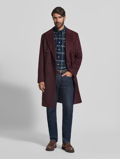 Barbour Tailored fit overhemd van katoenflanel met borstzak Marineblauw - 1