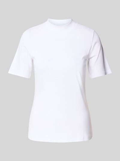 Christian Berg Woman T-Shirt mit geripptem Stehkragen Weiss 2