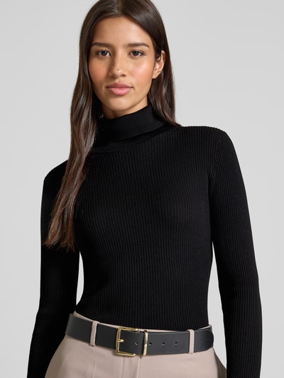 Tom Tailor Denim Slim fit turtleneck van viscosemix Zwart - 3