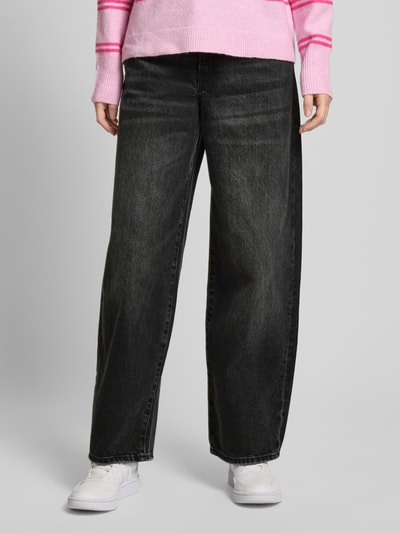 Only Wide fit jeans van katoen, model 'GIANNA' Zwart - 4