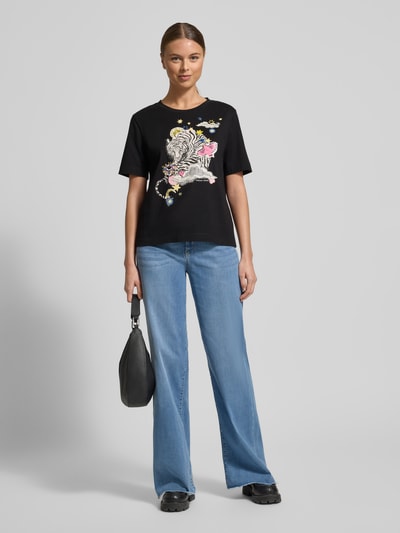 Marc Cain T-shirt met halflange mouwen Zwart - 1