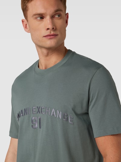 ARMANI EXCHANGE T-shirt z nadrukiem z logo Trzcinowy 3