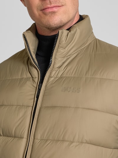 BOSS Regular fit gewatteerd jack met labelprint, model 'CIKO' Beige - 3