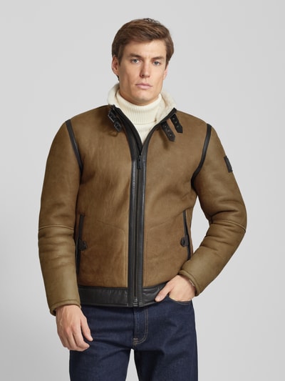 Strellson Regular Fit Lederjacke mit Stehkragen Modell 'SHELTER' Camel 4