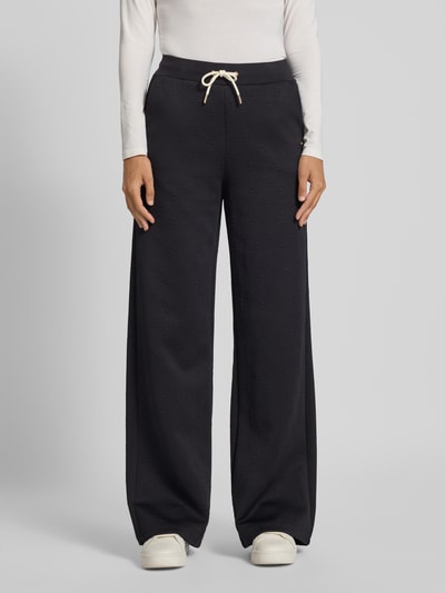 Guess Activewear Wide Leg Sweathose mit Strukturmuster Modell 'PEONY' Black 4