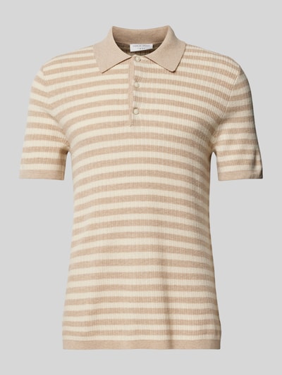 Tiger Of Sweden Regular Fit Poloshirt mit Strukturmuster Modell 'Erros' Sand 2