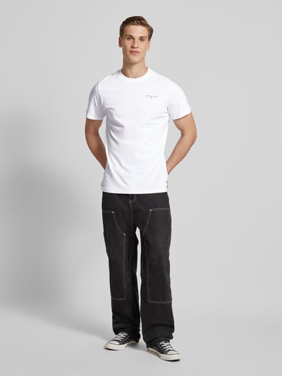 Tommy Jeans T-Shirt mit Label-Print Weiss 1