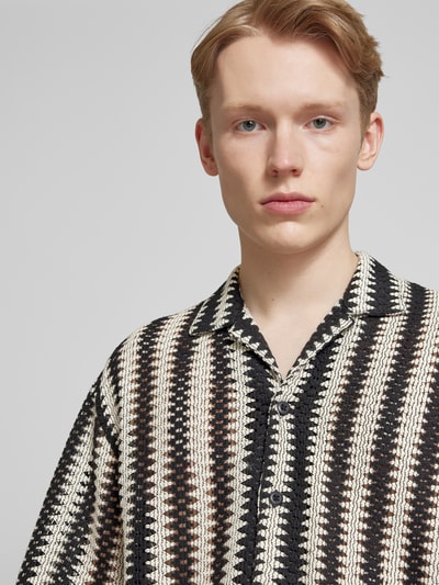 REVIEW Relaxed Fit Freizeithemd mit Strukturmuster Black 3