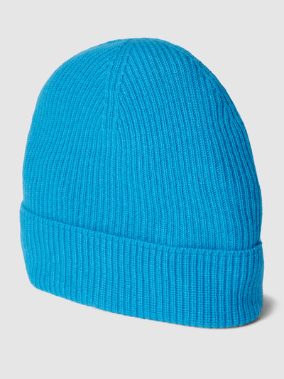 Christian Berg Woman Beanie aus Kaschmir in Ripp-Optik Blau 1