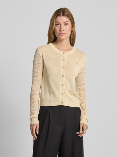 GUIDO MARIA KRETSCHMER WOMAN Strickjacke mit Lochmuster Modell 'JEANINE' Beige 4