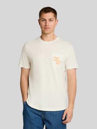 Tom Tailor Denim Regular Fit T-Shirt aus reiner Baumwolle Weiss 4