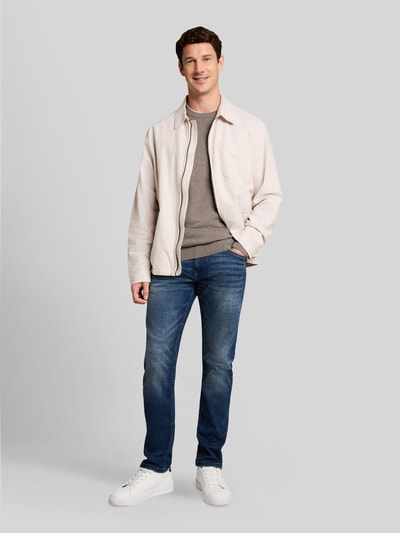 Tom Tailor Regular Fit Pullover aus reiner Baumwolle Taupe 1