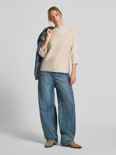 COMMA regular fit sweatshirt van viscosemix Zand - 1