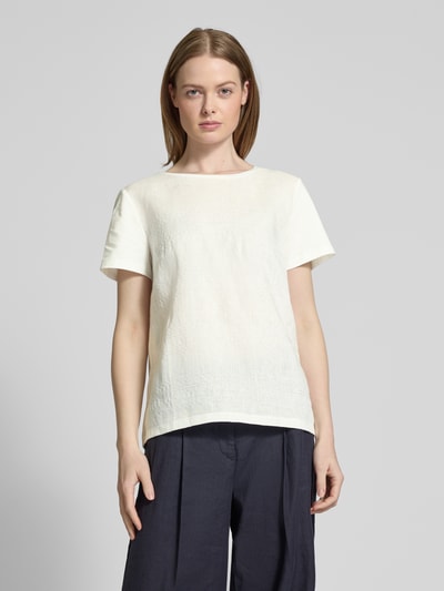 Weekend Max Mara T-shirt z obszyciem koronką model ‘BONDENO’ Biały 4