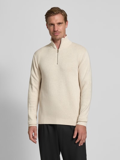 Jack & Jones Premium Schipperstrui met labeldetail, model 'MILANO' Offwhite gemêleerd - 4