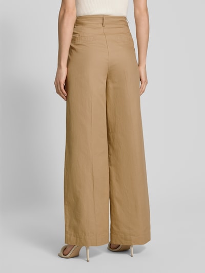 JAKE*S STUDIO WOMAN Wide Leg Bundfaltenhose aus Baumwoll-Leinen-Mix Mud 5