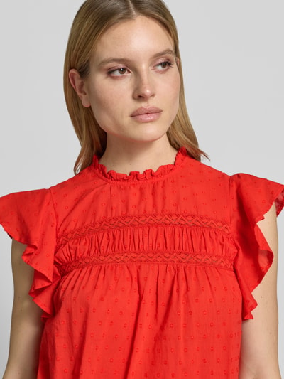 VERO MODA Regular Fit Blusentop aus reiner Baumwolle Modell 'TRINE' Rot 3