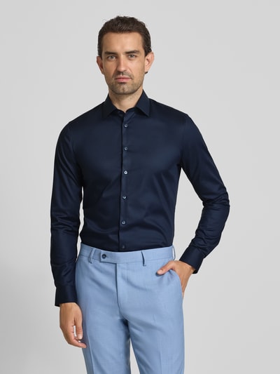 OLYMP No. Six Super slim fit zakelijk overhemd met kentkraag Marineblauw - 4