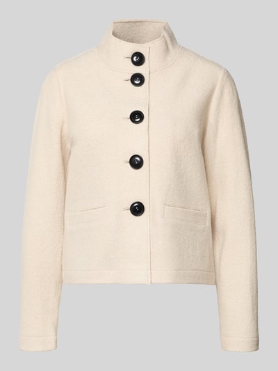 Produktfoto, Regular Fit Blazer uit mix van viscose en wol van Betty Barclay in crème met zwarte knoopsluiting en steekzakken