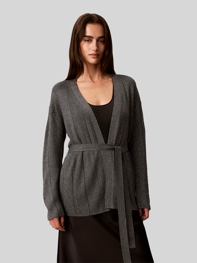 Calvin Klein Womenswear Strickjacke mit Bindegürtel Mittelbraun 4