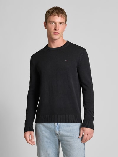 Tommy Jeans Regular fit gebreide pullover van zuiver katoen Zwart - 4
